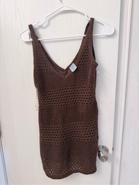 Target Brown Crochet Swim Coverup Dress